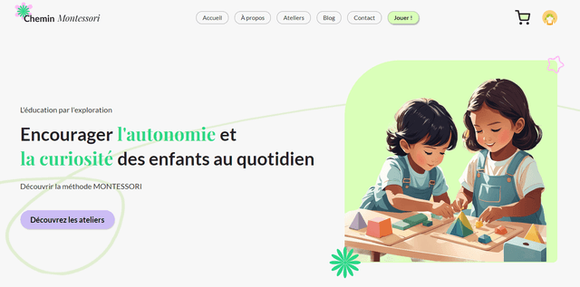 Capture d'écran du projet Chemin MONTESSORI